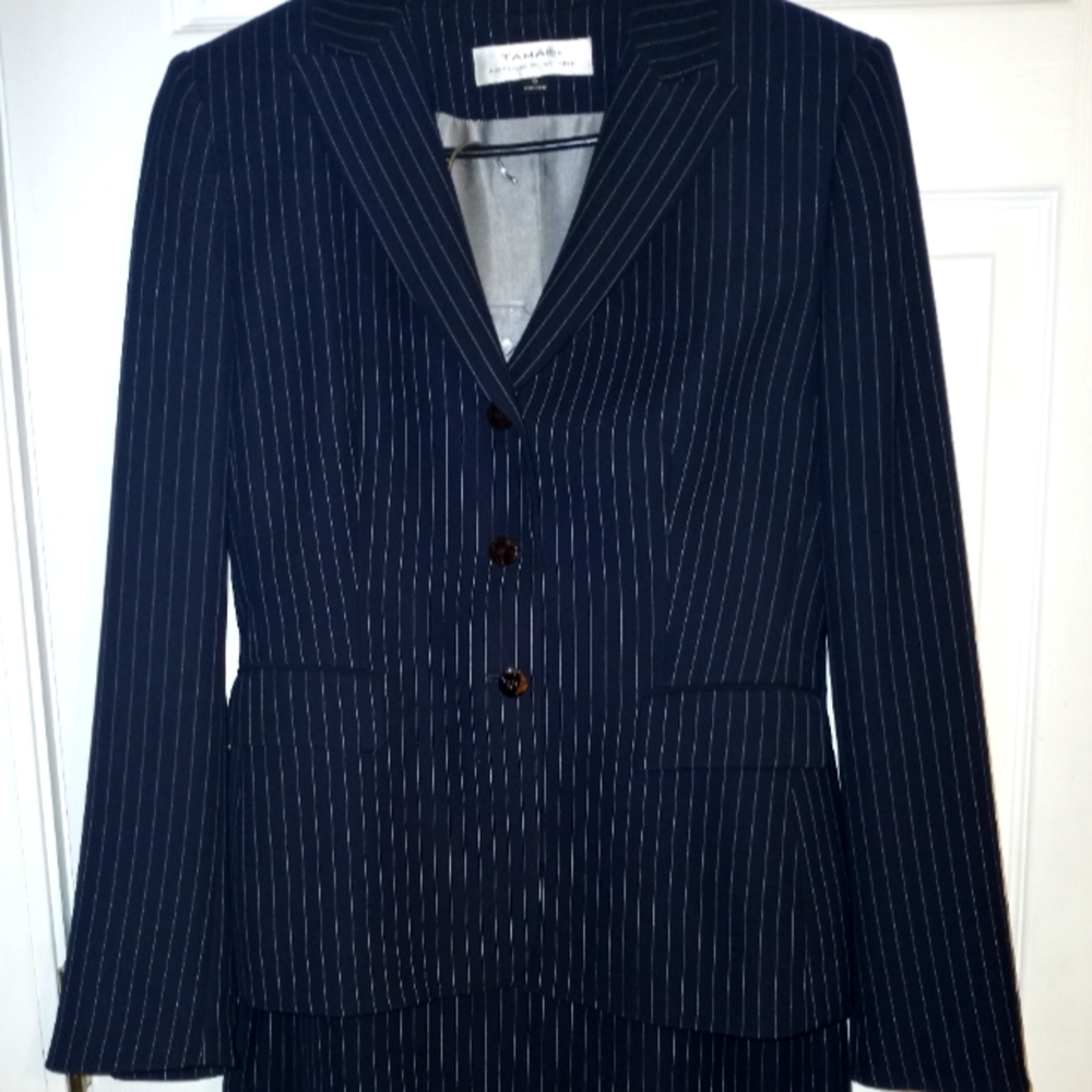 Blue pin stripped suit